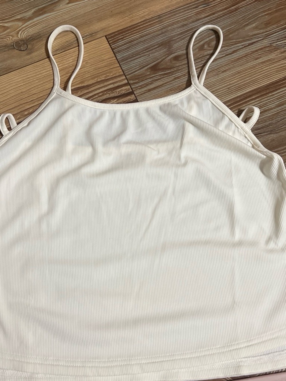Phenix Cream Ribbed Spaghetti-Strap Tank Top